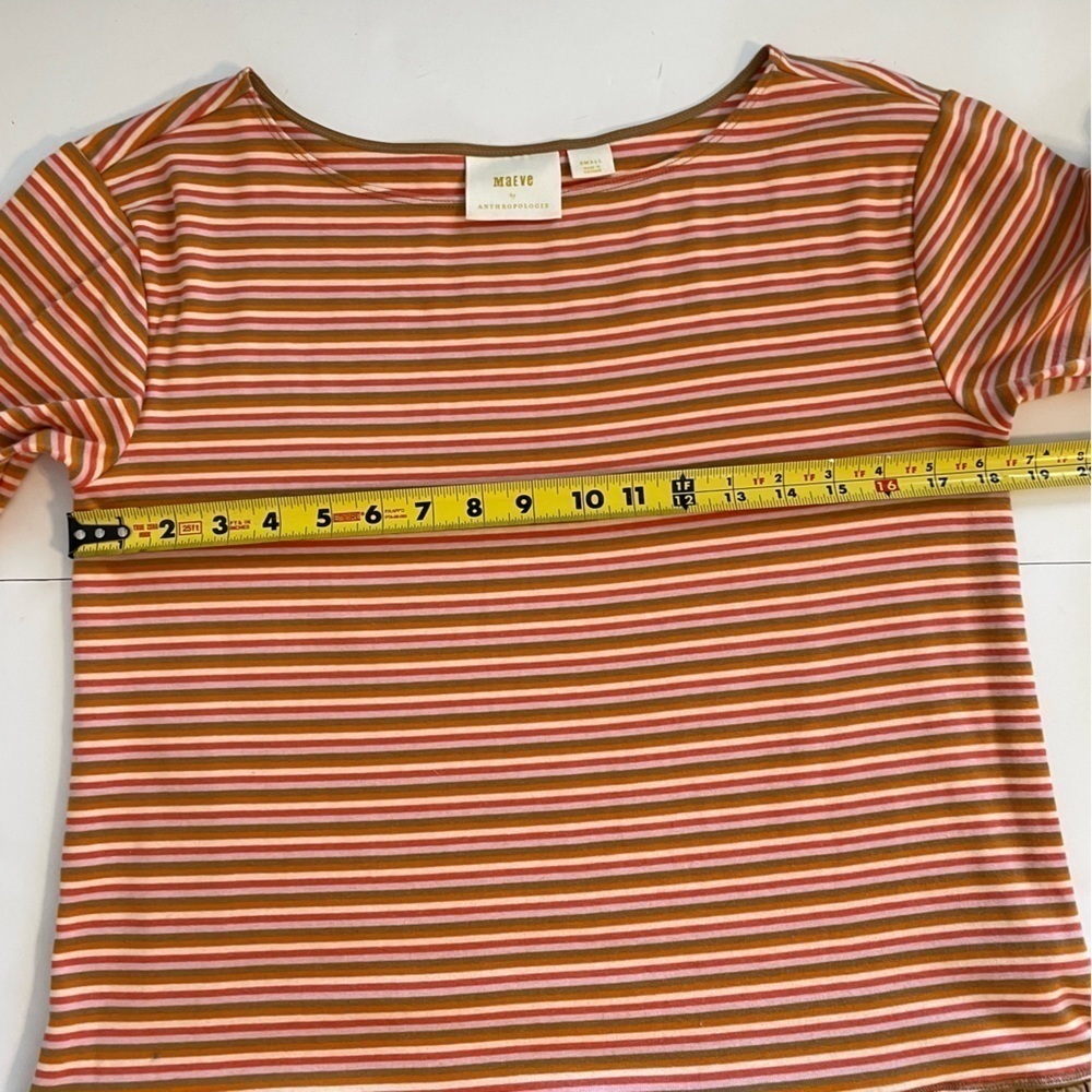 Anthropologie Striped Orange and White Peplum Top - Picture 14 of 14